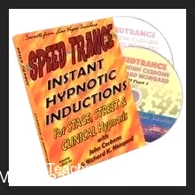 Speed Trance: Instant Hypnotic Inductions DVD set featuring John Cerbone and Richard Nongard, demonstrating rapid hypnosis techniques.