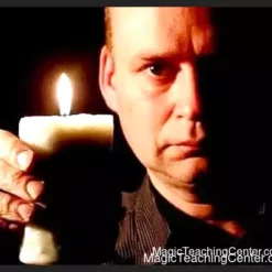 Jolyon Jenkins' Self-Lighting Candle Ebook cover showcasing a magically igniting pillar candle with remote control concept.