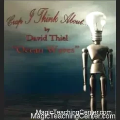 Ebook cover for 'Crap I Think About: Ocean Waves Edition' by David Thiel, featuring the title in white text on a dark blue background with abstract ocean wave patterns, signaling deep insights into mentalism performance.