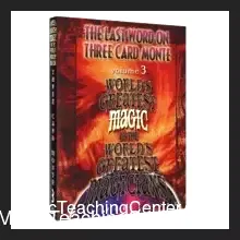 World's Greatest Magic Volume 3: The Last Word on Three Card Monte instructional video cover featuring master magicians teaching expert card magic techniques and Patrick Page's iconic Three Card Trick.