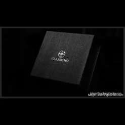 TCC Magic Classicho Three Body Game set, showcasing a finely crafted black walnut wooden box with a visible drawer mechanism and three vibrant colored magic balls.