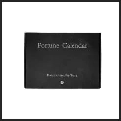 TCC Fortune Calendar magic prop by Terry Chou, a professional prediction desk calendar shown in both standard and elegant walnut finishes, demonstrating its use for mentalism effects.