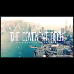 David Penn and Marc Spelmann holding 'The Covenant Deck,' a gaffed deck of cards, showcasing its magical potential for vanishing card tricks.