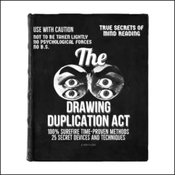 Ebook cover for 'True Secrets of Mind Reading: The Drawing Duplication Act' by master mentalist José Prager, featuring an enigmatic illustration symbolizing telepathy and the power of the mind to duplicate drawings.