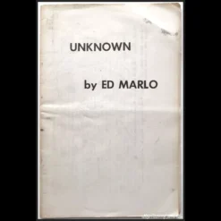 Edward Marlo's 'Unknown' ebook cover, depicting card magic, roughed cards, and the Cover Up Cut technique for advanced illusions.