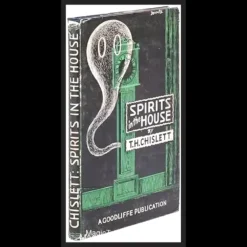 Ebook cover for 'Spirits in the House' by T. H. Chislett, depicting an ethereal or mysterious scene related to spirit communication, supernatural phenomena, and magical illusions, such as a ghostly figure or a glowing crystal ball.