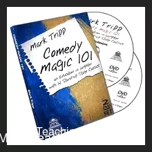 Mark Tripp's Comedy 101 2-DVD set cover, featuring Mark Tripp with a playful expression, teaching professional comedy magic presentation and classic routines.