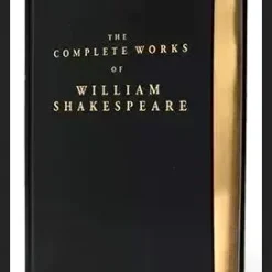 The Shakespeare Experiment luxury hardbound book test, featuring a leather cover with gold foil stamping and an open page from William Shakespeare's Complete Works, designed for advanced mentalism.