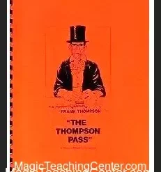 PDF cover for Frank Thompson's The Thompson Pass magic tutorial, featuring classic illustrations of hand positions for card manipulation.