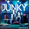 Docc Hilford - Junky digital download cover art, featuring the product title and a stylized playing card design, representing a 'think of a card' mentalism or psychic poker trick.