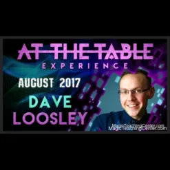 Dave Loosley performing card magic during his 'At The Table Live Lecture' on August 2nd, 2017, demonstrating a close-up trick with playing cards.