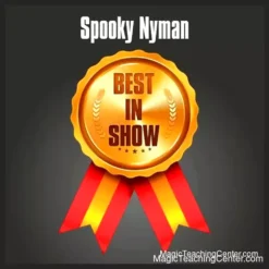 Spooky Nyman performing 'Best in Show' card trick, showcasing the visual transformation of a blank deck into a fully printed and perfectly ordered deck of playing cards.