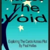Ebook cover for 'Across the Void' by Paul Hallas, featuring a magician's hands manipulating playing cards to illustrate the classic 'Cards Across' magic effect.