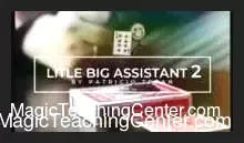 Patricio Teran performing the Little Big Assistant 2 magic trick, showcasing a visual card and wizard face transformation during a close-up magic act.