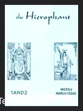 Ebook cover for The Hierophant 1&2 Mostly Marlo Issue by Louis Tannen, featuring vintage-style magic illustrations and text detailing classic Marlo card magic techniques.