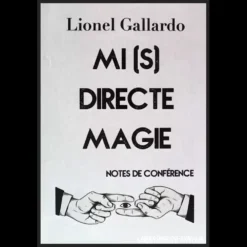 Ebook cover of Lionel Gallardo's Mi(s)Directe Magie Vol. 1, a guide to advanced misdirection and card magic techniques.