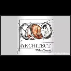 Matthieu Hamaissi performing a visual coin magic illusion from 'The Architect' video tutorial, showcasing intricate coin sleights and transformations.