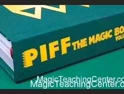 Piff The Magic Dragon's 'Piff The Magic Book Volume 1' ebook cover, featuring Piff in his dragon costume with his Chihuahua, Mr. Piffles, revealing exclusive magic tricks and performance secrets for magicians.