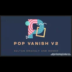 Sultan Orazaly performing the Pop Vanish 2 card magic trick, showing a playing card before and after its instant disappearance with transparent handling.