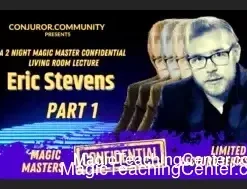 Eric Stevens demonstrating advanced magic tricks, including bill changes, card illusions, and mentalism, from his Magic Masters Confidential Part 1 video tutorial.