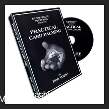 Bob White's Practical Card Palming instructional guide cover, featuring a magician demonstrating card manipulation techniques.