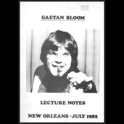 Cover image for the Gaetan Bloom 'New Orleans' ebook, featuring early magic lecture notes on standup card routines, rubber band tricks, and the classic hank to egg transformation.