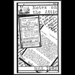 Cover of the 'Notes on the Attic' eBook by Bruce Dunn, featuring the title and author name with a compelling visual design.