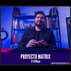 Luis Olmedo presenting his 'Proyecto Matrix' video masterclass on advanced coin and card magic, focusing on the Matrix effect.