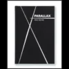 Ebook cover for 'Parallax by Max Maven', featuring a stylized design representing a collection of essays on magic and mentalism.