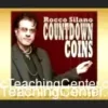 Rocco Silano demonstrating the Countdown Coins magic trick, featuring the custom-made coin gimmick manipulating US quarters, showcasing a vanishing or multiplying effect.