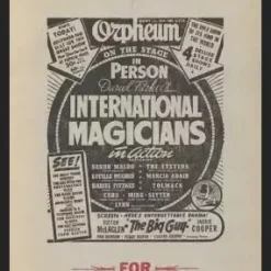 Ebook cover for 'Publicity for Magicians' by Robert E. Bernhard, featuring a vintage illustration of a magician on stage, promoting expert strategies for marketing, booking shows, and securing media for performers.