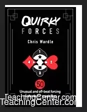 Cover of the Quirky Forces Ebook by Chris Wardle, featuring abstract design with text 'Quirky Forces' and 'Fifty sneaky, ingenious forcing methods' for magicians and mentalists.