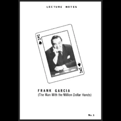 Ebook cover for Frank Garcia's Lecture Notes 1, featuring classic card magic imagery and the title, indicating advanced card trick techniques and instruction.