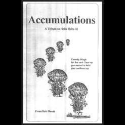 Cover image for the Bob Sheets - Accumulations digital ebook, featuring the title and themes of comedy close-up magic.