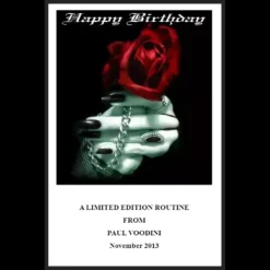 Ebook cover for Paul Voodini's 'Happy Birthday,' depicting astrological symbols and a clock face, representing the prediction of star signs and exact birth dates in a mentalism routine.