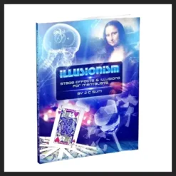 Ebook cover for J.C. Sum's Illusionism: Professional Stage Effects & Illusions for Mentalists, featuring a graphic representation of stage magic and mentalism.
