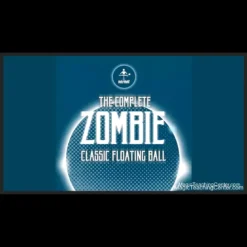 A magician performing Vernet Magic's The Complete Zombie floating ball illusion, featuring a silver sphere gracefully levitating above their hands on a darkened stage.