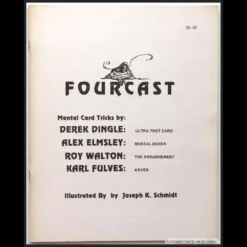 Cover of Karl Fulves' Fourcast Ebook, a classic 1981 magic publication featuring the title and author, with illustrations by Joseph K. Schmidt.