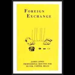 Ebook cover for 'Foreign Exchange' by James Lewis, featuring an illustration of a silver, copper, and brass coin transformation.