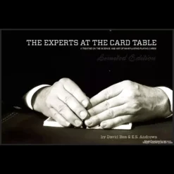 Ebook cover of The Experts at the Card Table by David Ben and E.S. Andrews, featuring a stylized vintage card table scene, a hand holding playing cards, and text highlighting card manipulation and the Erdnase System.