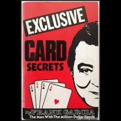 Ebook cover for 'Frank Garcia's Exclusive Card Secrets,' showcasing a professional design with playing cards, symbolizing advanced card magic techniques and instruction.