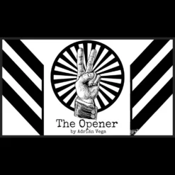 Adrian Vega performing 'The Opener,' a renowned card magic trick where a spectator's imagined card is revealed from a magically appearing folded Bicycle card.