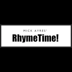 RhymeTime by Mick Ayres Ebook cover, featuring the title, author, and an award badge for mentalism.