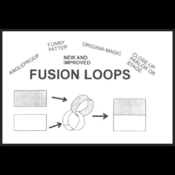 Digital Ebook cover for 'Fusion Loops by Ken Martin,' featuring a stylized graphic of intertwined loops symbolizing an origami illusion magic trick.