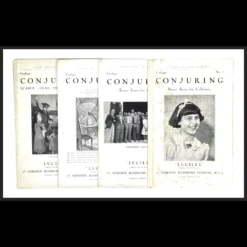 Four vintage 'Conjuring' catalogs by Daphne Lucille Barnett, numbered 1-4, stacked together, showcasing their historical wear and a detached cover, symbolizing the exclusive digital Ebook collection.