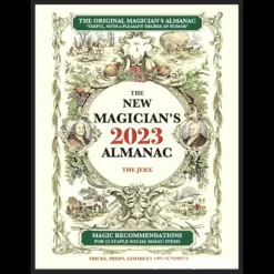 Ebook cover for The New Magician's 2023 Almanac No. 1 by Andy Jerxman, featuring advanced magic tricks, marked cards, and peek wallet techniques.