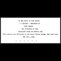 Ebook cover for "A New Twist to Your Magic" by legendary magician Jack Chanin, featuring a classic magic aesthetic and hinting at advanced manipulation techniques.