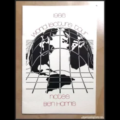 Ebook cover for Ben Harris's 1986 World Lecture Tour Notes, showcasing 9 visual magic routines and lecture content for magicians.
