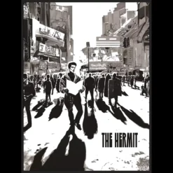 Ebook cover for The Hermit Magazine Vol.2 No.7 by Scott Baird, featuring various magic props like coins, cards, and a rubber band, symbolizing expert magic tricks and illusions.