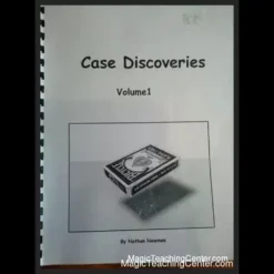 Cover of Nathan Newman's Case Discoveries ebook, featuring a stylized card case and playing cards, representing advanced card magic tricks and techniques.
